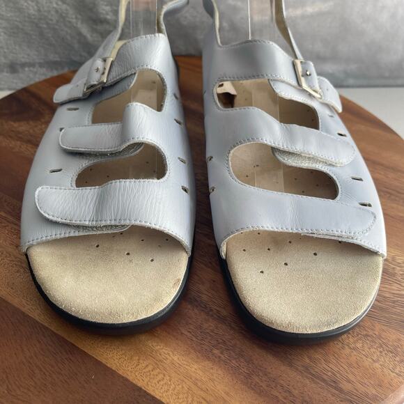Propet Sandals Womens 12 X 2E Extra Wide Light Blue 3 Strap Comfort Slingback - Picture 4 of 16